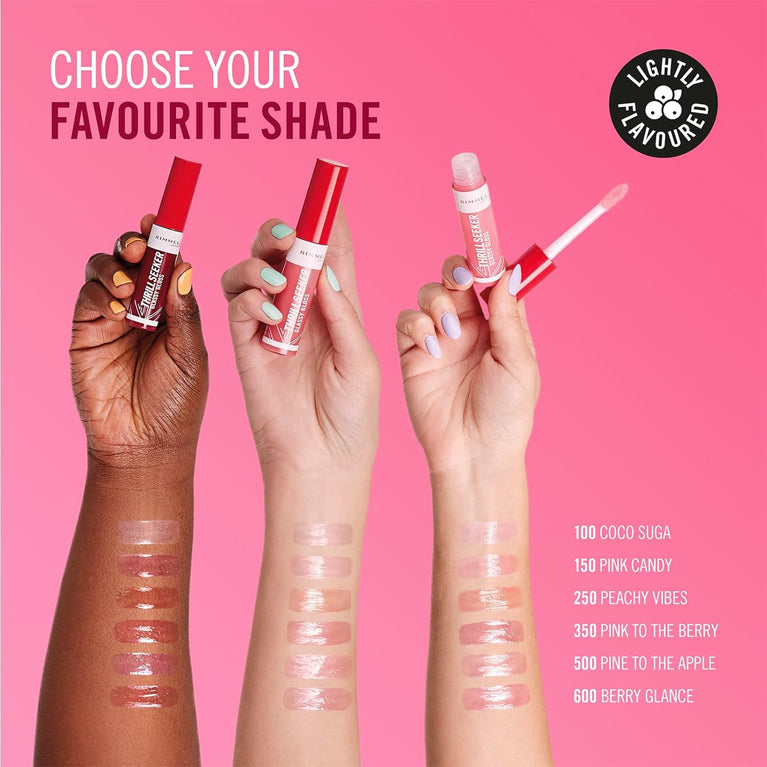 Rimmel London Berry Blast Hydrating Lip Gloss in Pink with Triple Anti-Oxidant Complex