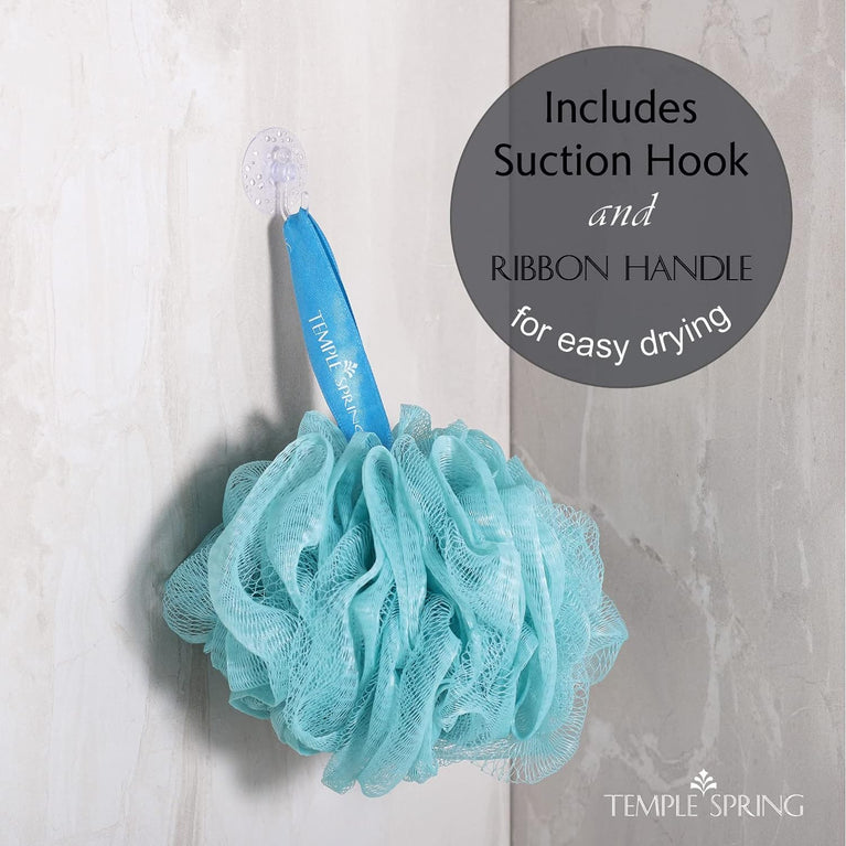 Eco-Friendly Ocean Blues Shower Pouf Multi-Pack