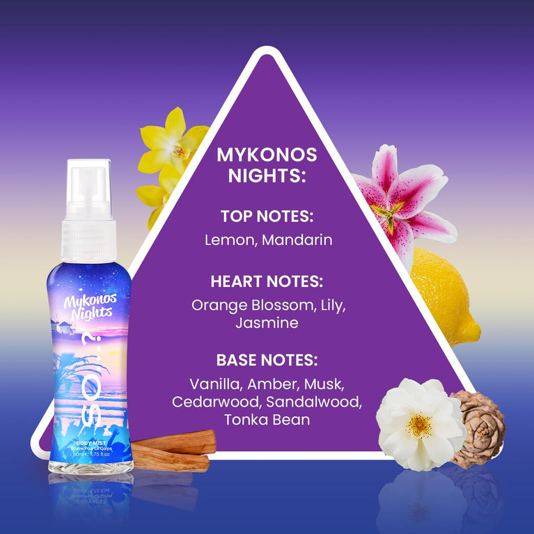 So...? Escapes Women's Gift Set - 4 X 50ml Fruity and Floral Body Mist Set