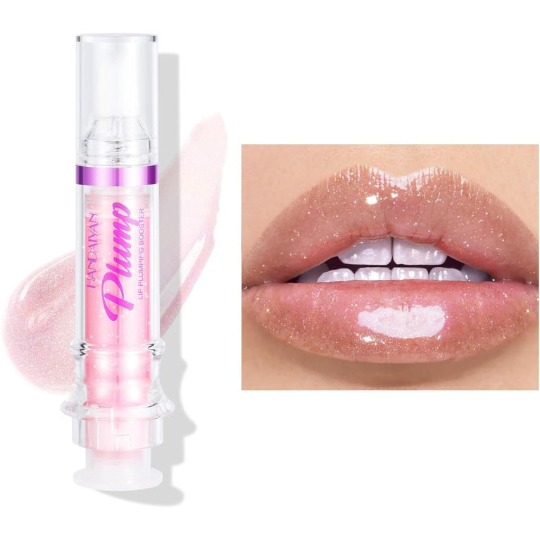 Chili Infused Lip Volumizer Gloss - Hydrating Tinted Lip Balm & Liquid Lipstick, Instant Lip Plumper with Day & Night Moisturizing Repair (Shade 02#)