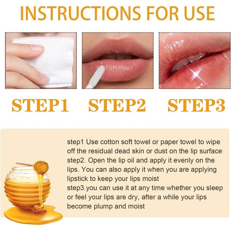 Honey-Infused Lip Gloss Duo: Moisturizing Lipstick and Gloss Set with Vitamin E - Transparent Lip Hydration Kit