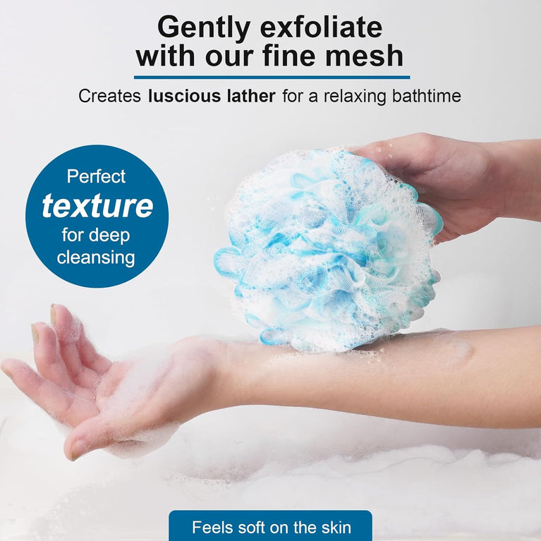 Luxurious Large 75g Loofah Shower Puff Set - Exfoliating Bath Sponge