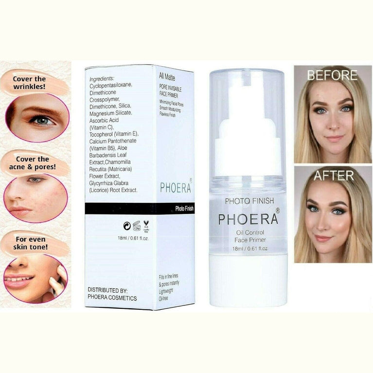 AQUAPURITY's PHOERA Primer - Cruelty-Free 18ML Makeup Base for Extended Flawless Coverage and Oil Control