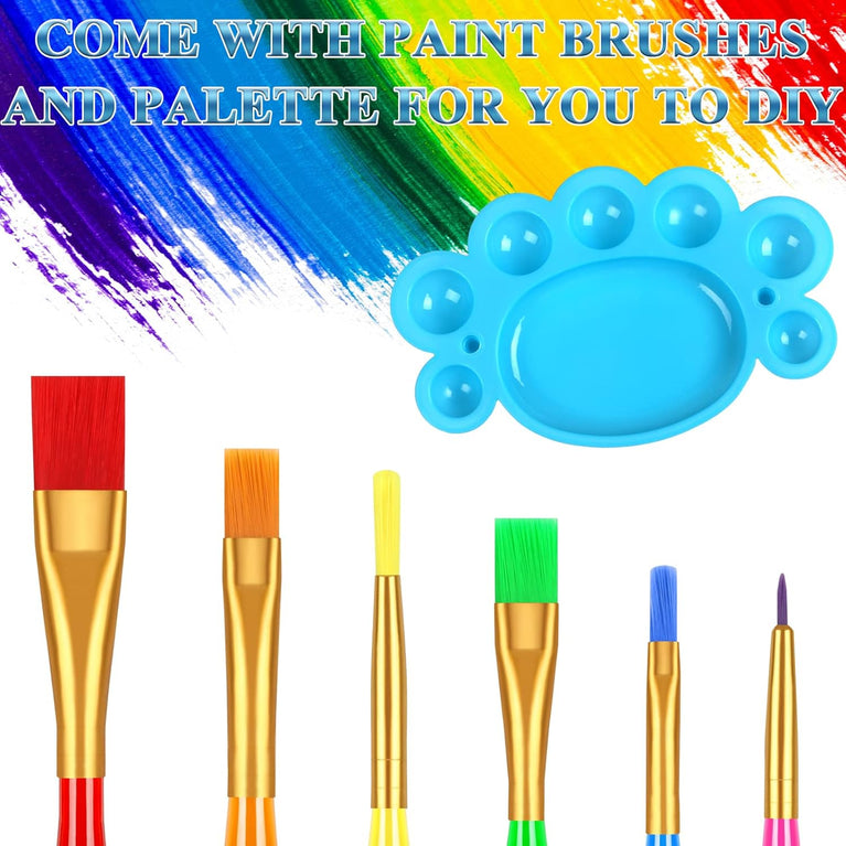 Neon UV Blacklight Reactive Body and Face Paint Set with Brushes and Palette - Non-Toxic and Easy to Clean - 8 Brilliant Fluorescent Colors (10ml each)