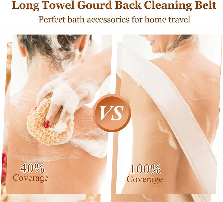 Exfoliating Loofah Back Scrubber with Double-Sided Strap
