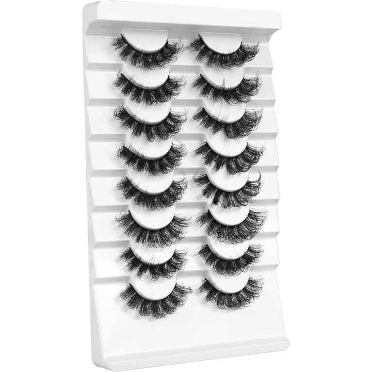 Leipple 8D Mink Effect False Eyelashes - 8 Pairs Reusable, Waterproof and Natural Looking Faux Eyelashes - Perfect for Everyday and Special Occasions (QZ-04)