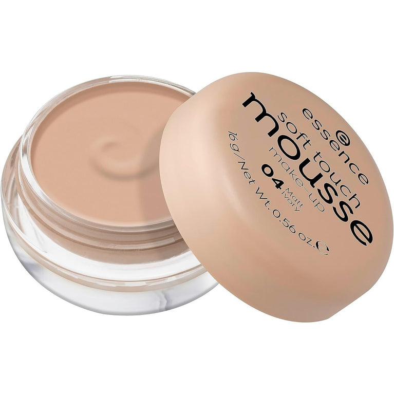 Essence Breathable Mousse Foundation, No.04 Matt Ivory, Nude - Perfect for Combination and Mature Skin, Vegan and Cruelty-Free