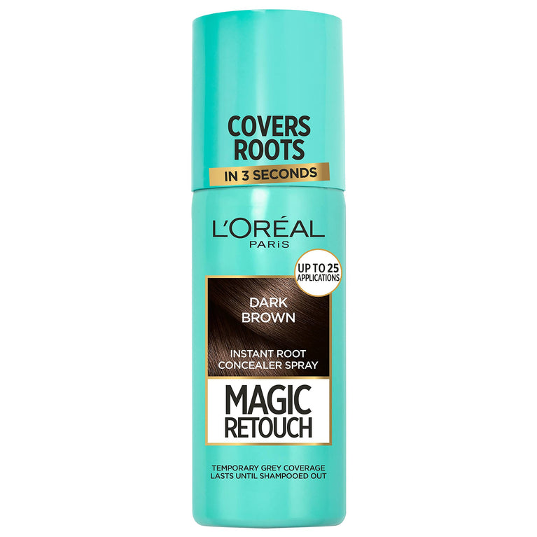 L'Oréal Magic Retouch Instant Root Concealer Spray, Ideal for Touching Up Grey Root Regrowth, 75 ml, Colour: Dark Brown