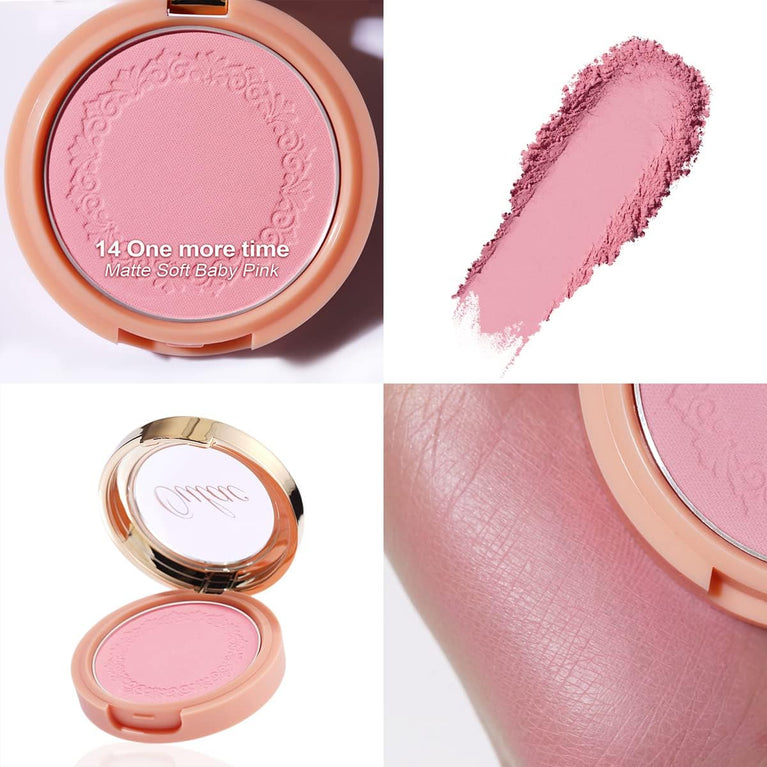 Oulac Baby Pink Vegan Mineral Blush - Customizable Radiance for Cheeks