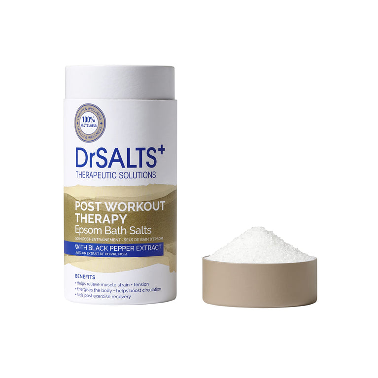 Post-Workout Muscle Recovery Epsom Bath Salts with Black Pepper & Essential Oils 750g