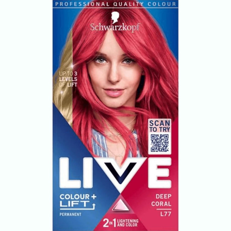 Pink Hair Dye with Deep Coral Shade, Lightens Up to 3 Levels