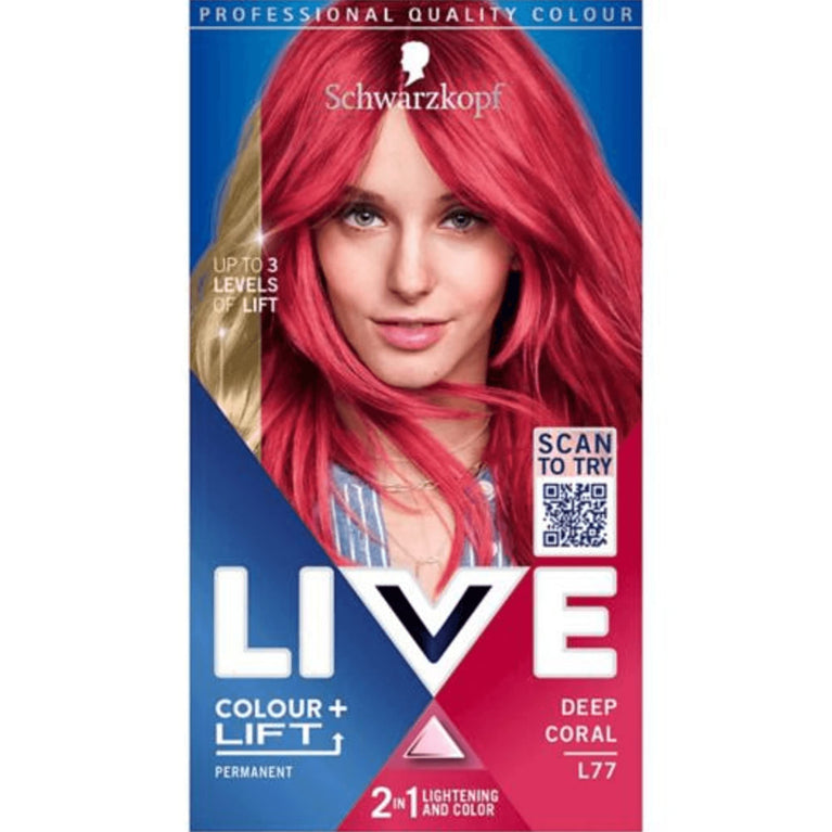 Pink Hair Dye with Deep Coral Shade, Lightens Up to 3 Levels