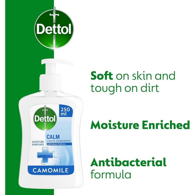 Dettol Camomile Antibacterial Hand Soap - 250ml x 6 Pack