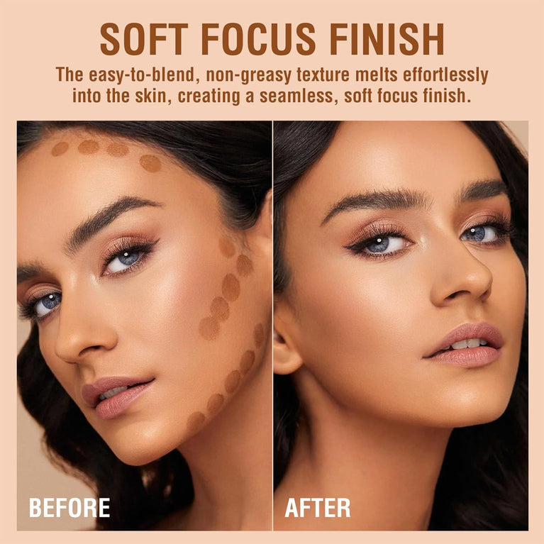 Radiant Beauty Trio: Long-Lasting Liquid Contour, Natural Glow Highlighter, and Brightening Concealer Set