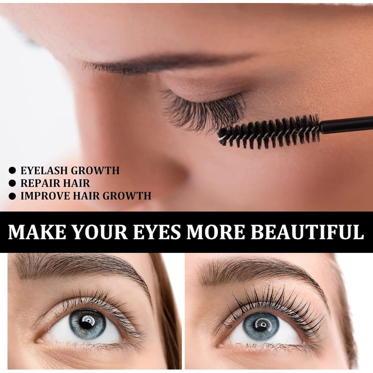 Rapid Lash and Brow Growth Serum with Castor Oil - 100% Natural Eyelash Enhancer & Hair Treatment - 10ML Booster for Full, Long, Thick Lashes and Eyebrows
