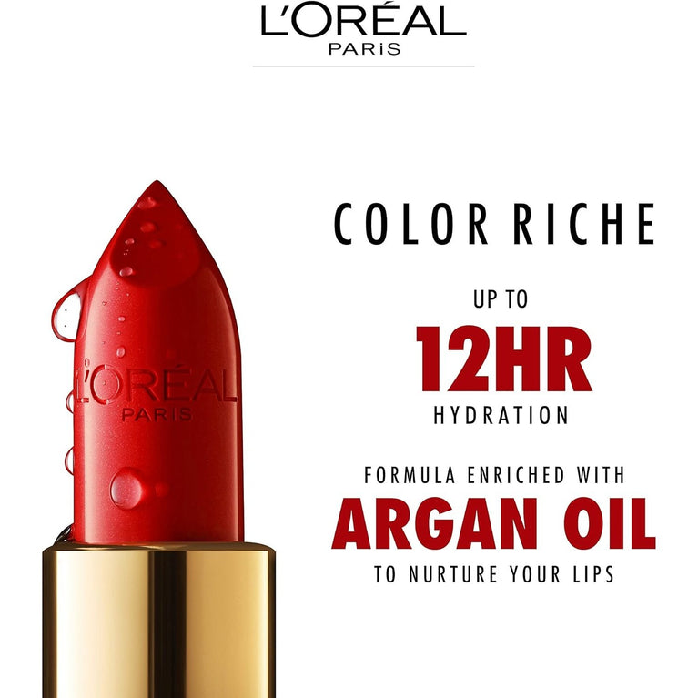 L'Oréal Paris Nude Lipstick with Pure Pigment Color Riche Satin, Nourishing Omega 3 & Vitamin E, Moisturising 235 Nude