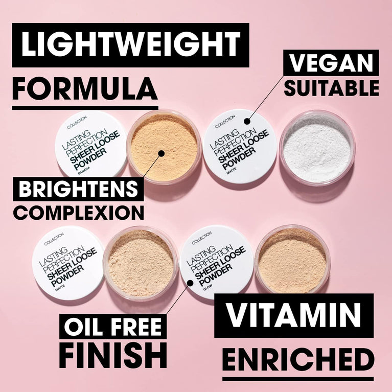 10g Collection Cosmetics Matte Translucent Loose Powder, Vitamin-Enriched for Nourished Skin