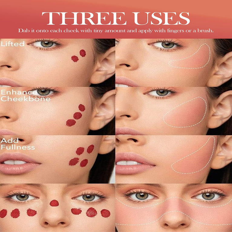 Sponge Brush Applicator Cream Blush - Long-Lasting, Waterproof, and Blendable for a Natural Matte Finish