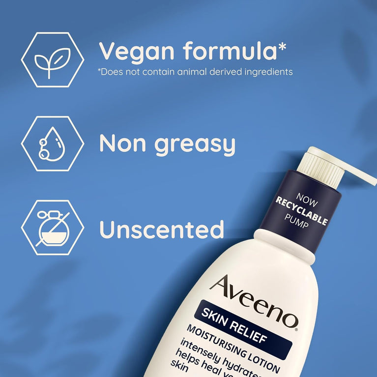 Aveeno Skin Relief Moisturising Lotion with Triple Oat Complex and Shea Butter, 72-Hour Intense Hydration for Sensitive Skin