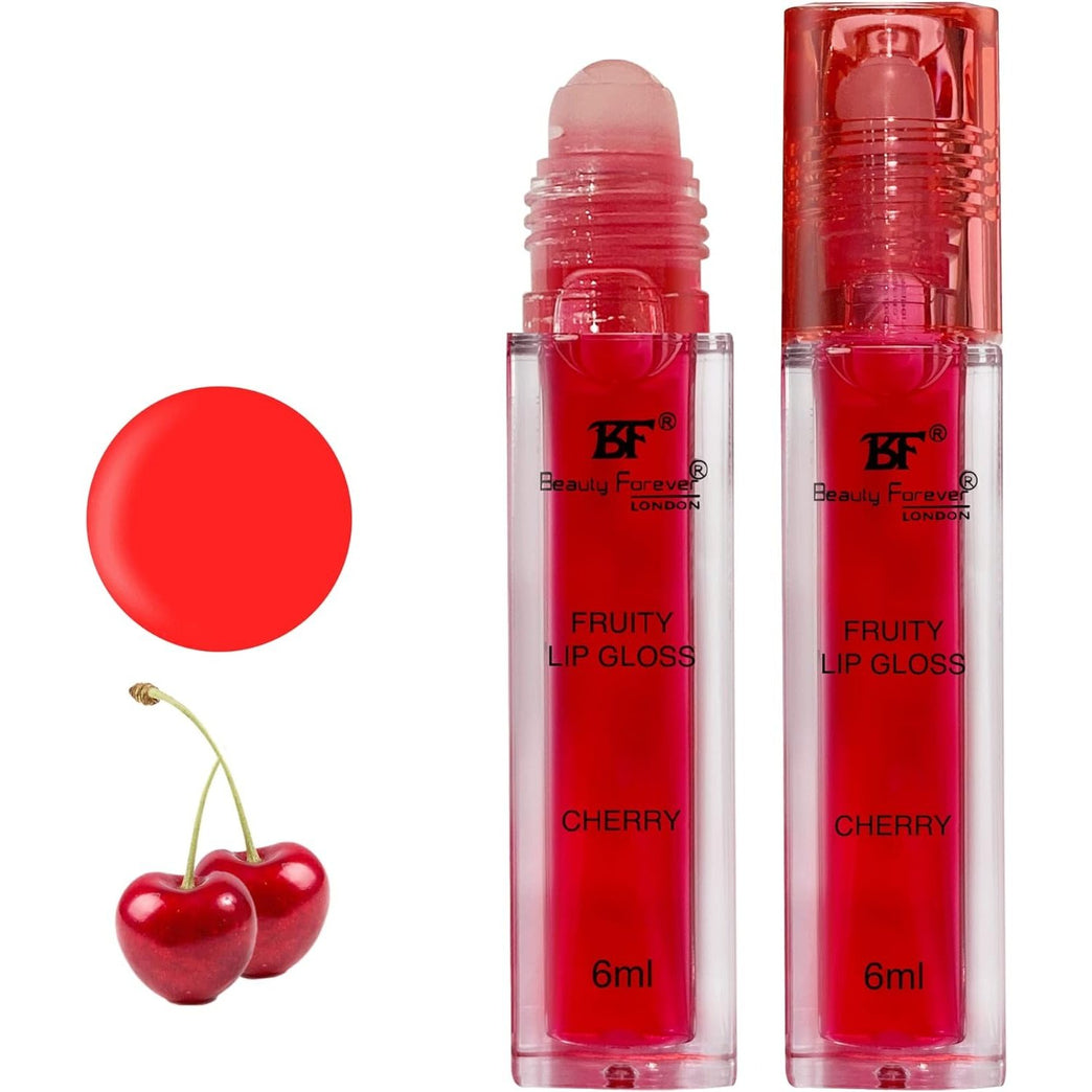 Beauty Forever Hydrating Lip Gloss Rollette with Fruity Aromas, 6ml - Available in Four Unique Flavours (Cherry Special)
