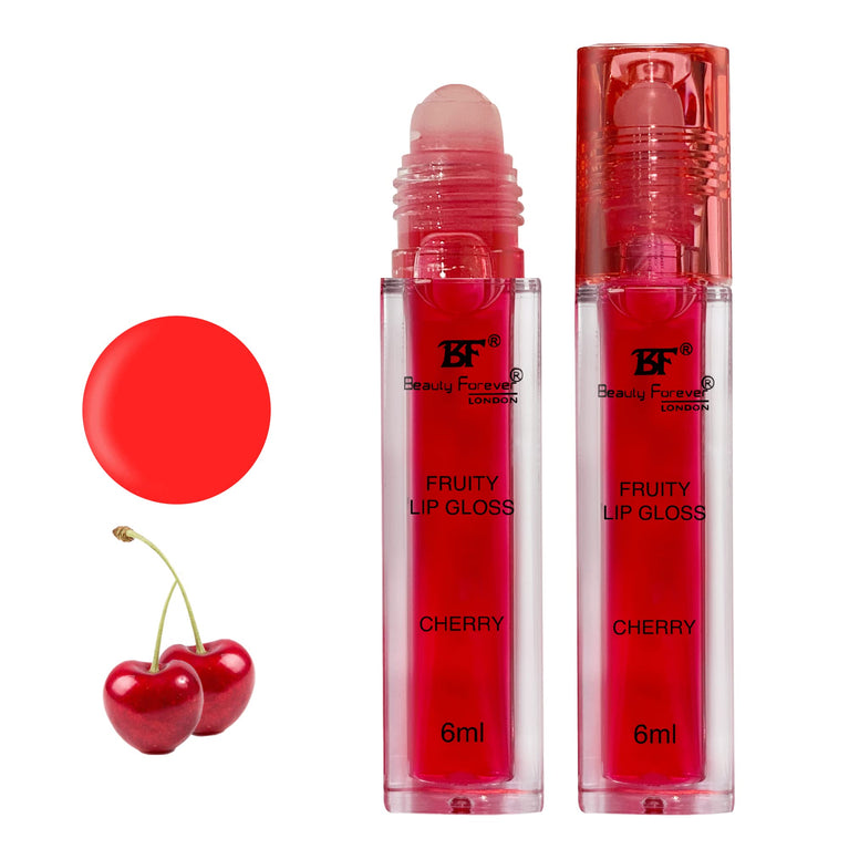 Beauty Forever Hydrating Lip Gloss Rollette with Fruity Aromas, 6ml - Available in Four Unique Flavours (Cherry Special)