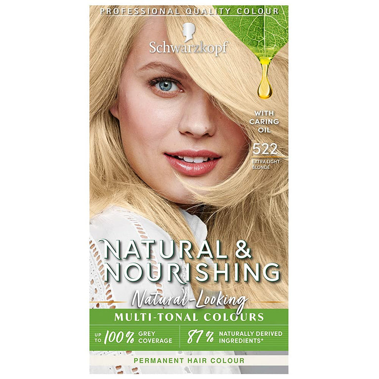 Natural & Nourishing Extra Light Blonde Hair Dye by Schwarzkopf featuring Vegan ingredients and cold-pressed oil for nourishment