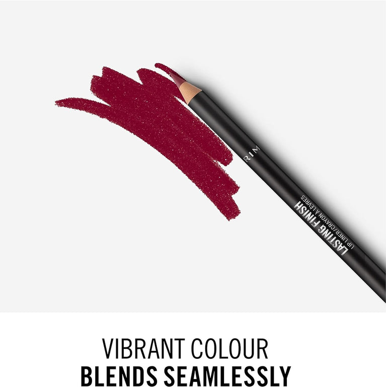 RIMMEL 8-Hour Wear Lip Liner in Wine Shade, 4g - Creamy and Blendable for Precise Application