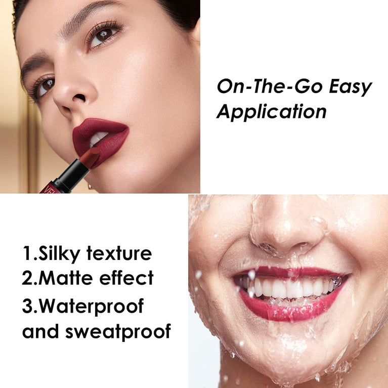 Petansy Velvet Matte Lipstick Kit: 6-Color Long-Lasting Waterproof Set with Sophisticated Finish in Gift Box