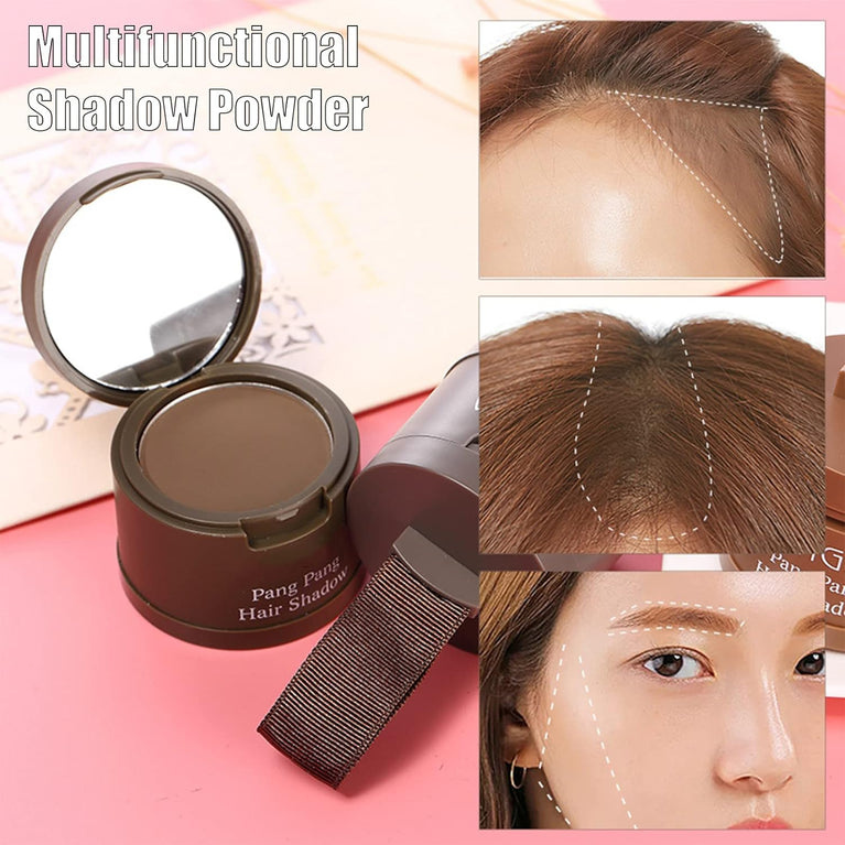 Hairline Powder Hair Shadow Powder, Dark Gray Hair Root Dye Shadow Cover, Instantly Windproof Sweatproof Hair Touch-Up for Thin Hair Grey Hairline Quick Cover Unisex (Light Brown)