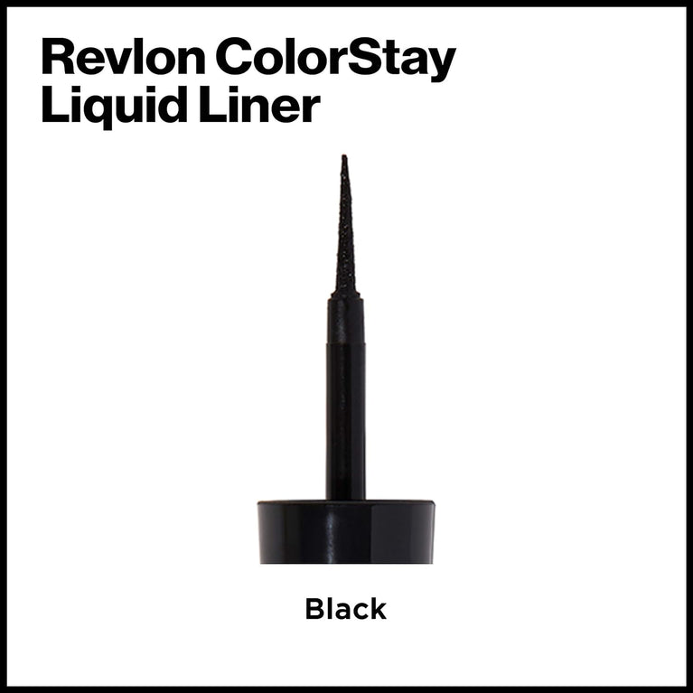 Revlon 10-hour Ultra-Fine Tip Liquid Eyeliner for Perfect Cat Eyes, Waterproof and Smudgeproof in Black