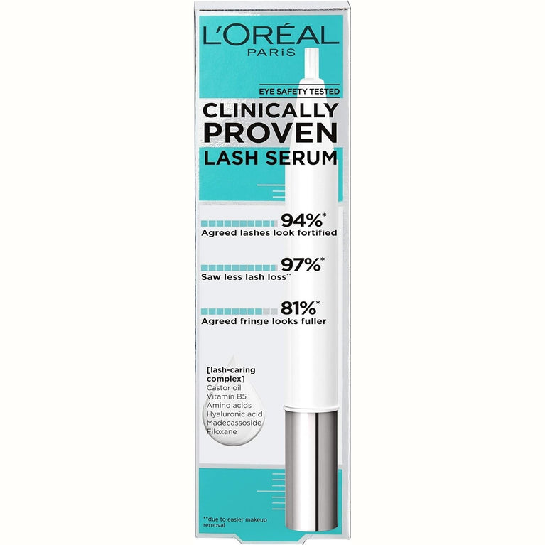 L'Oreal Paris Advanced Eyelash Growth Serum with Hyaluronic Acid and Castor Oil for Voluminous, Thick Lashes