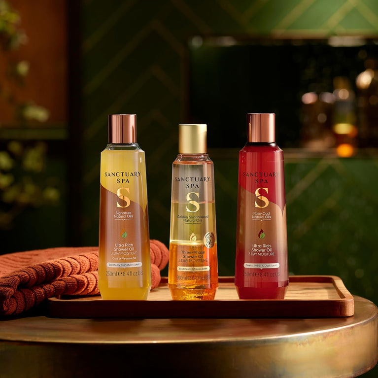 Ultra Hydrating Sanctuary Spa Shower Oil with Orange Essence for Dry Skin, 250 ml