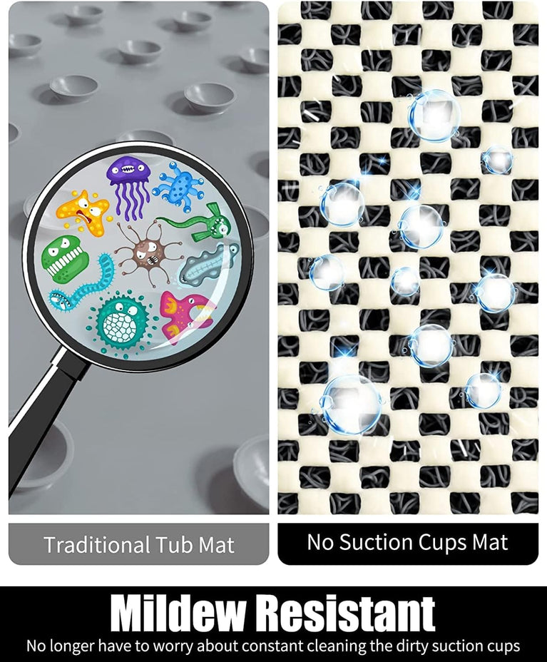 Loofah Shower Mat for Safe and Comfortable Shower Experience (Grey)