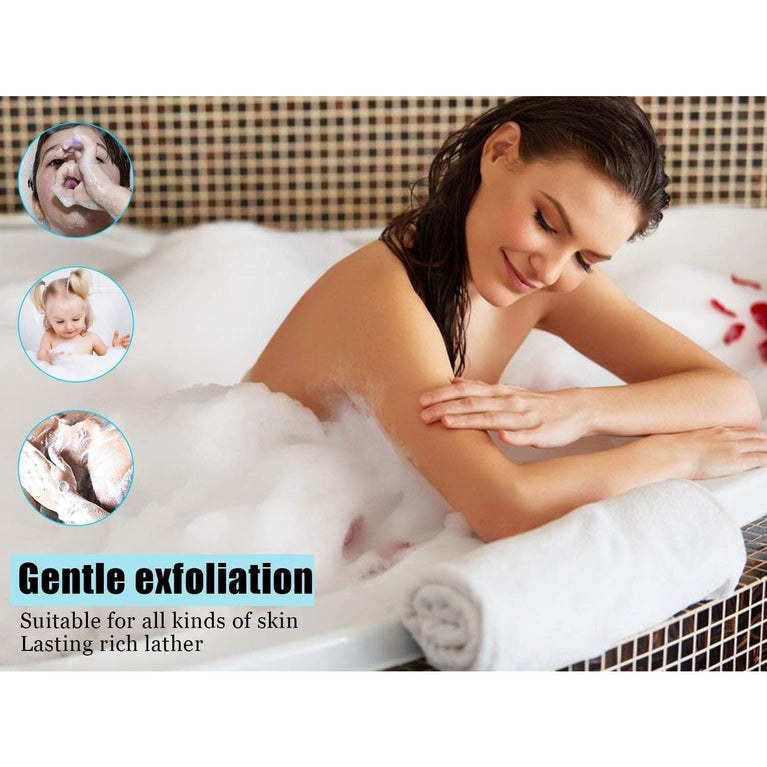 Soft Body Scrubber Bath Sponge Set of 3 - Amazerbst Loofah & Shower Puff for Both Women and Men