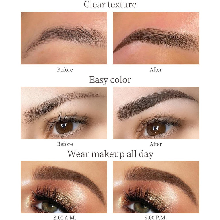Long-Lasting Waterproof Eyebrow Pen with Quad-Tip Design for Natural and Full Brow Look (Shade: Light Coffee)