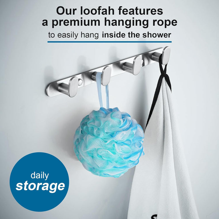 Luxurious Large 75g Loofah Shower Puff Set - Exfoliating Bath Sponge