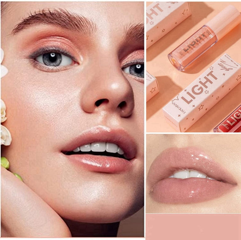 Long-Lasting Lip Stain & Plumping Gloss with Hydrating Formula, Tinted Balm for Smooth, Full, Lustrous Lips - Nude & Pink Tones (#803)