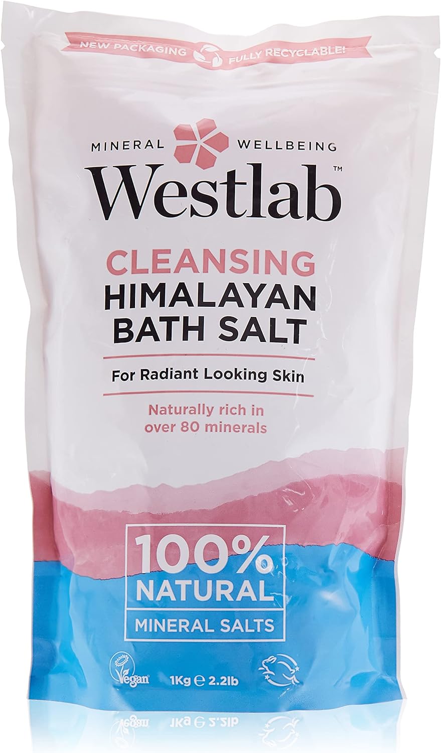 Westlab 1Kg Cleansing Himalayan Bath Salt Pouch