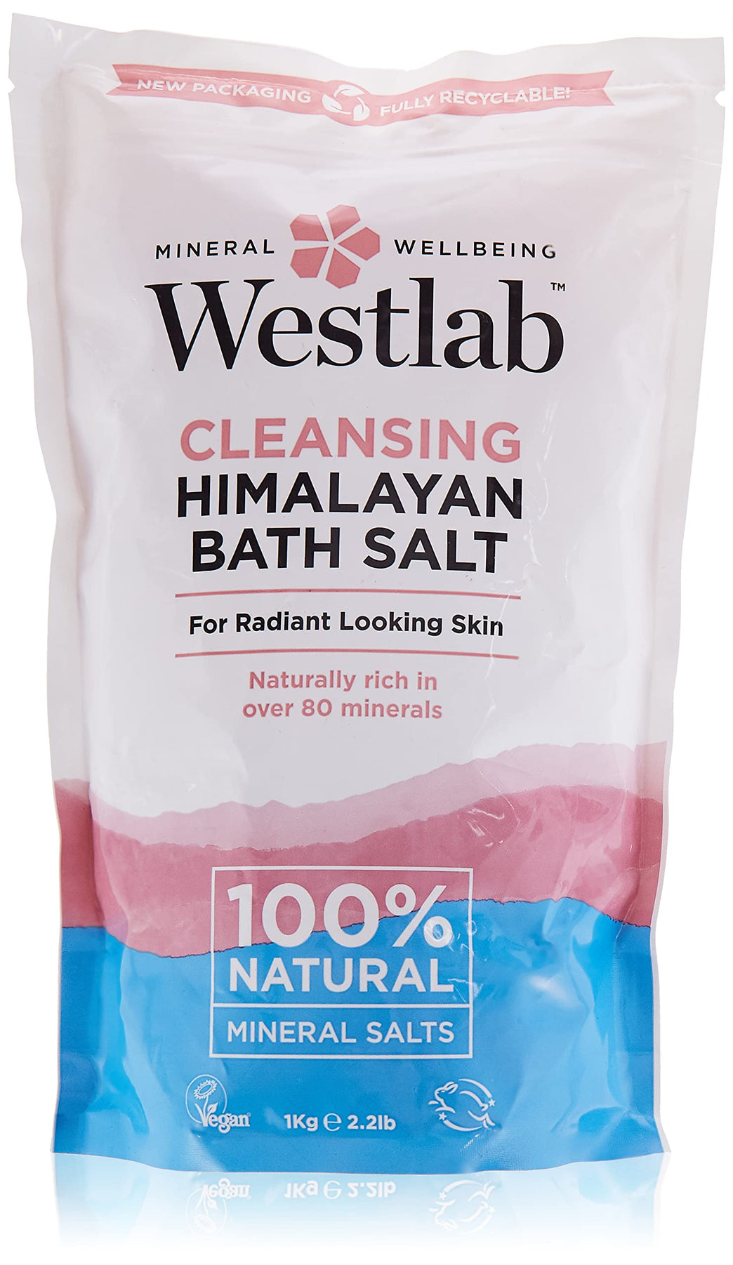 Westlab 1Kg Cleansing Himalayan Bath Salt Pouch