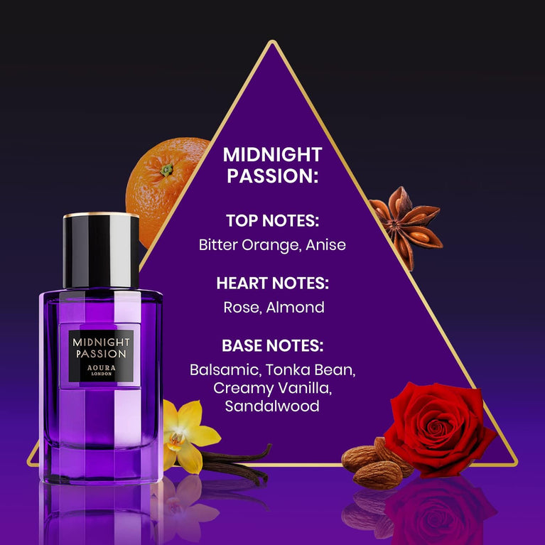 Aoura London Midnight Passion Eau De Parfum, Perfume for Women 100ml