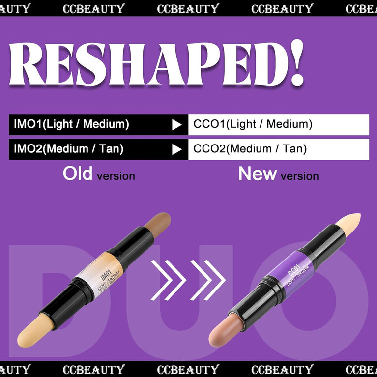 CCbeauty Dual-Action Contour and Highlight Makeup Stick with Vitamin E Enrichment