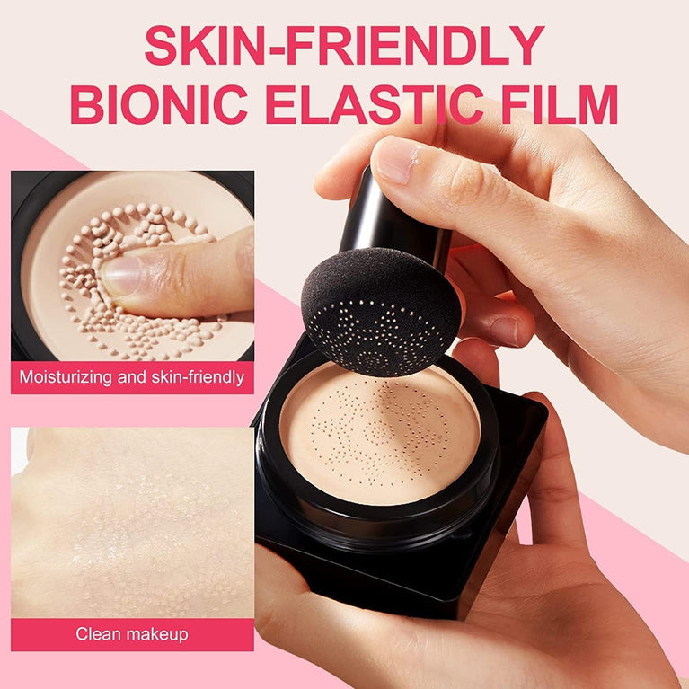 AONAT Plant Extract Infused CC Cream Foundation with Mushroom Head Applicator