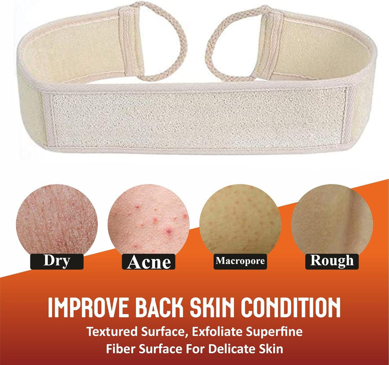 Exfoliating Loofah Back Scrubber with Double-Sided Strap