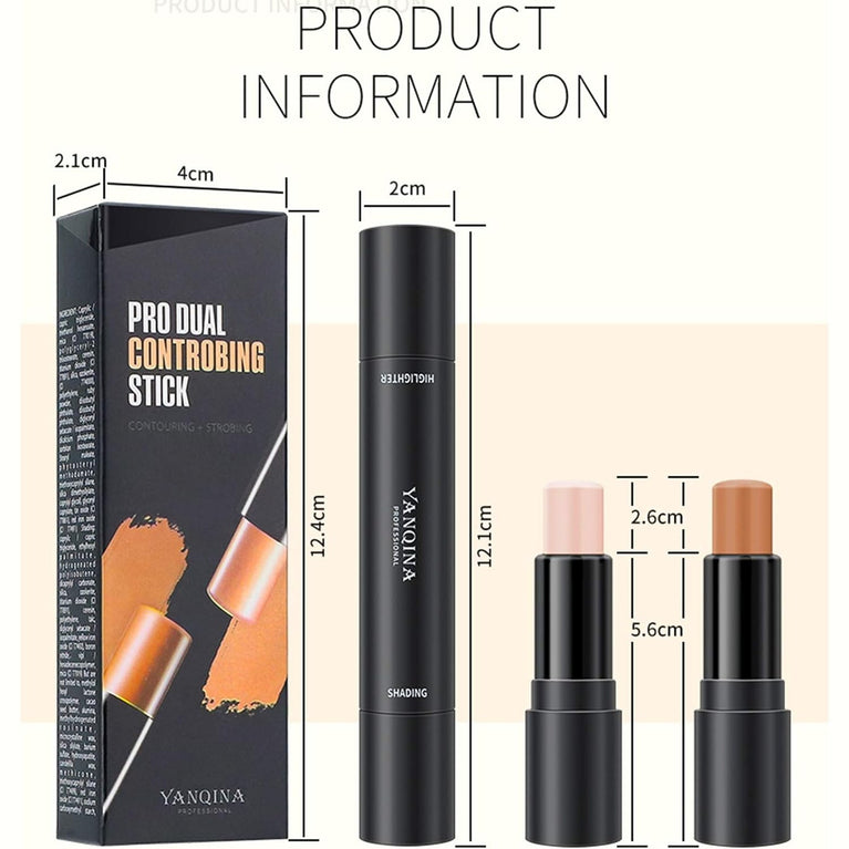 ONLYOILY Dual-End Contour and Highlighter Stick - Flawless Finish, Waterproof and Long-Lasting Makeup Tool