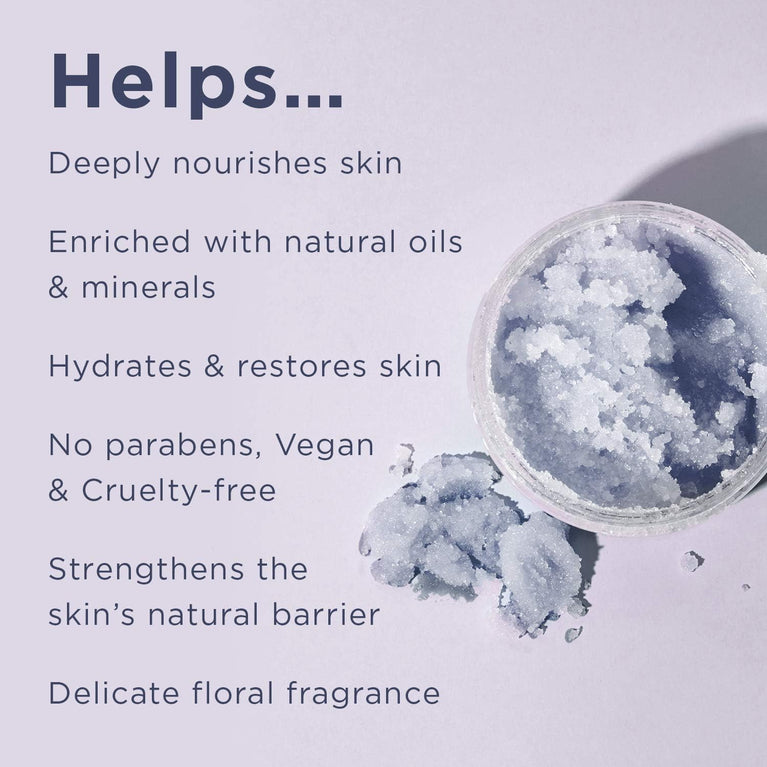 PraNaturals Dead Sea Salt & Lilac Body Scrub 500G – Hydrating & Moisturising, For soft & nourished skin, Delicate floral fragrance, Rich in natural oils & minerals, No Parabens, Vegan & Cruelty Free