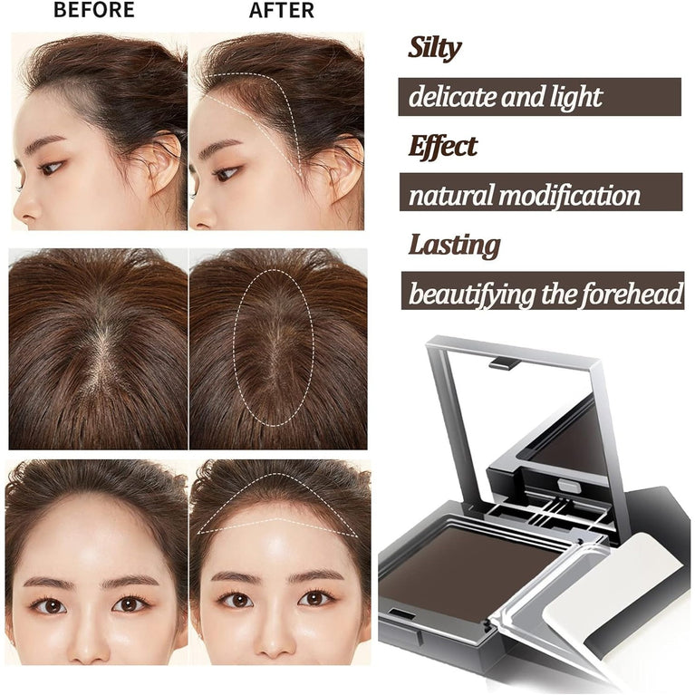 Instantly Hairline Shadow - Hairline Powder - Quick Cover Grey Hair in Hair Regrowth Treatments - Windproof Sweatproof Hair Touch-Up for Root Concealer - Long Lasting with Mirror & Puff ((Dark brown))