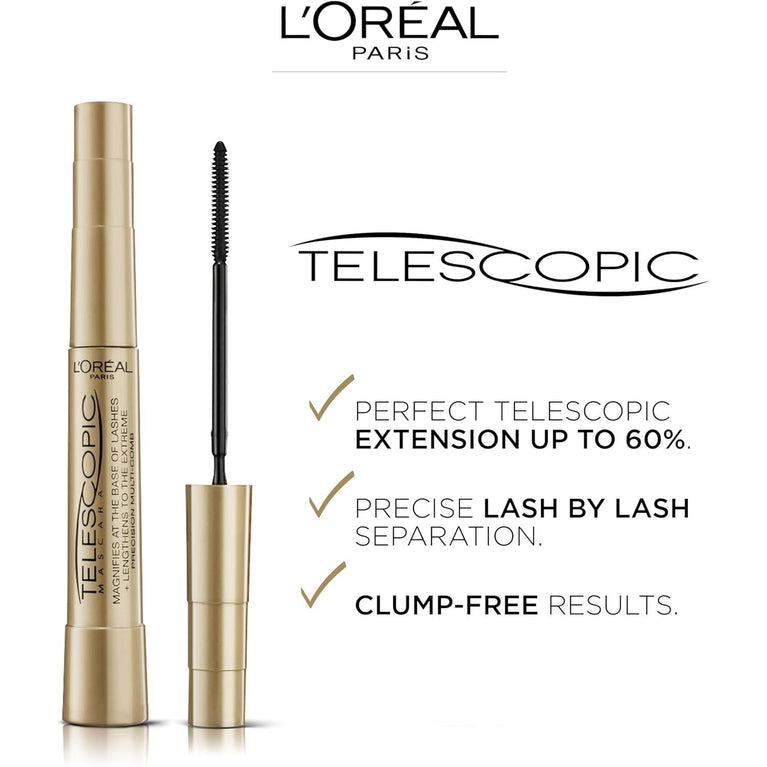 L'Oreal Paris Precision Application Telescopic Mascara in Magnetic Black, 8 ml