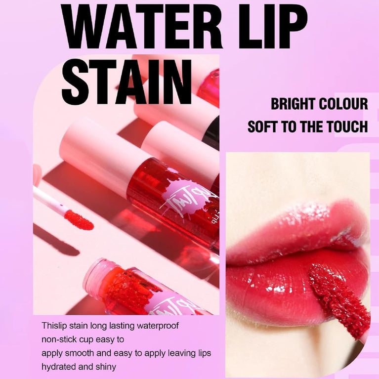 2-in-1 Hydrating Lip & Cheek Tint Stain - Waterproof, Long Lasting, Highly Pigmented and Quick Drying - Non-Sticky Lip Stain with Smooth Application
