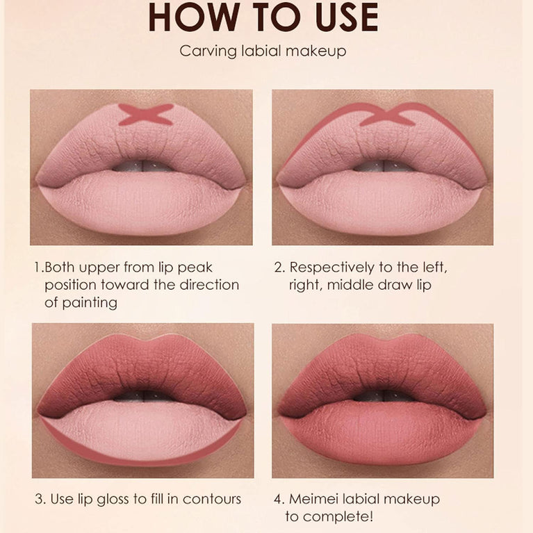 24-Hour Stay Matte Liquid Lipstick & Lipliner Set - Waterproof, Non-Fading, High Coverage Lip Color with Cosmetic Bag - Cruelty-Free Makeup Gift Set for Women, 12 Pcs (Set C)