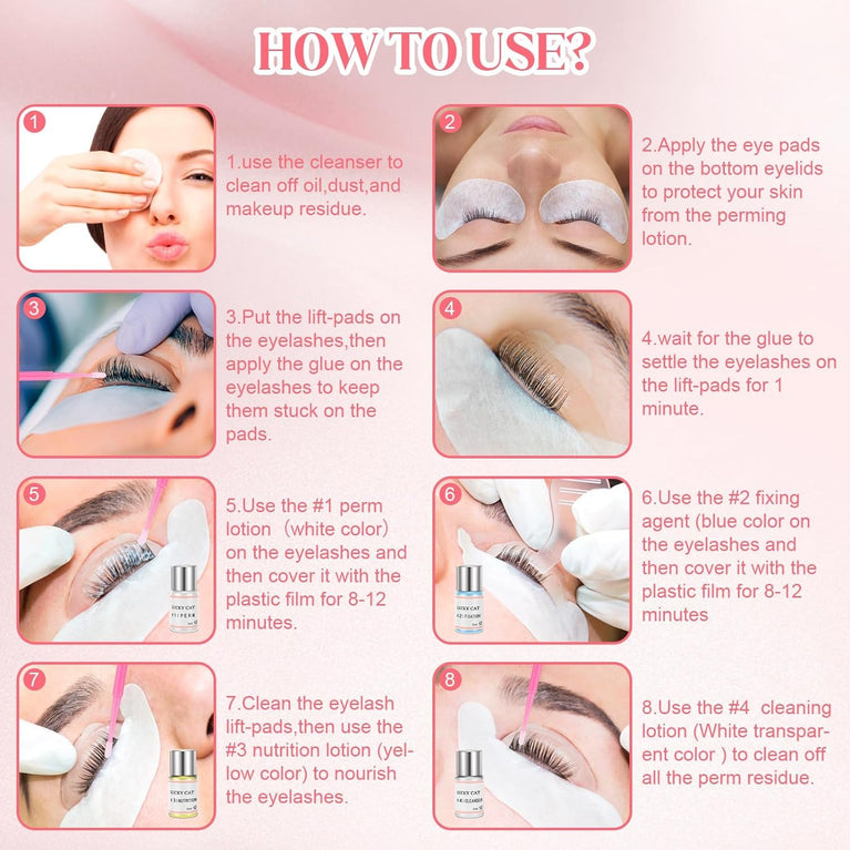 Professional Eyelash Perming Kit: Lash Lift and Curl for Salon and Home Use with Updated Glue Version, Suitable for Special Occasions and Everyday Beauty Enhancement